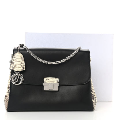 Christian Dior Calfskin Snakeskin Small Diorling Black 10 of 10