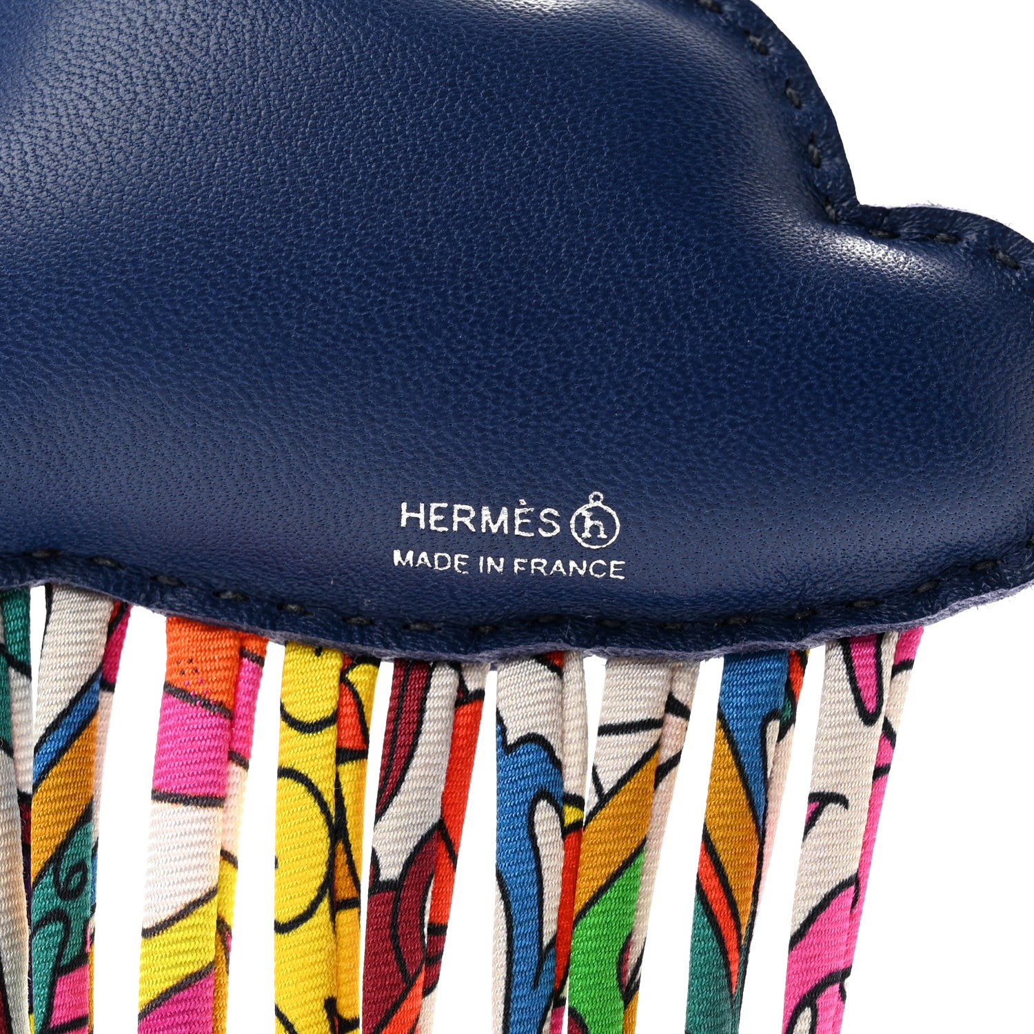 Hermes Swift Silk Twill Cord Cloud Bag Charm Black 3 of 4