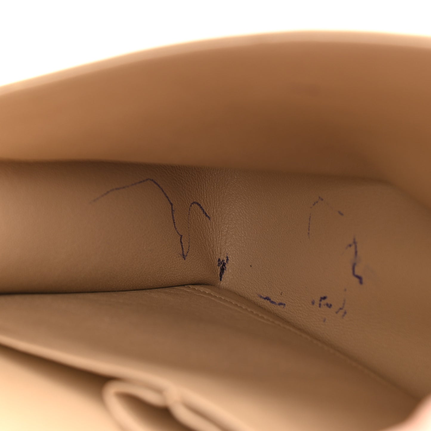 Patent Quilted Jumbo Double Flap Beige