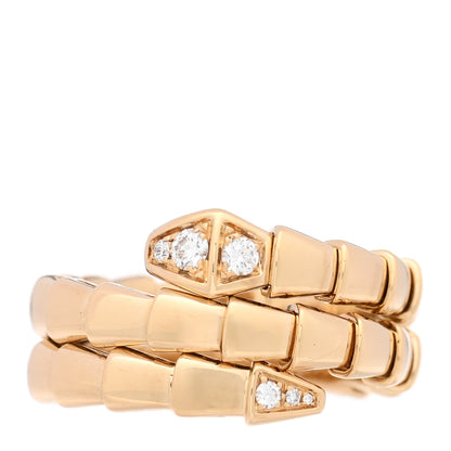 Bulgari 18K Yellow Gold Diamond Serpenti Viper Wrap Ring M 1 of 4