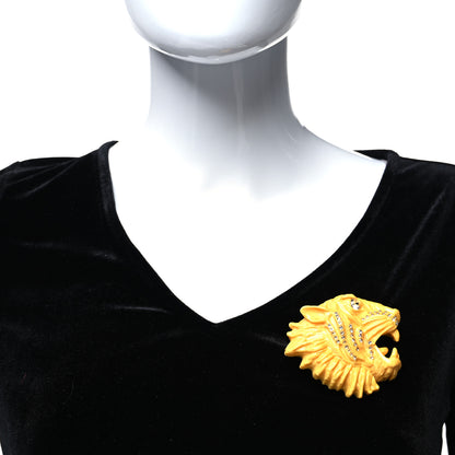 Gucci Resin Crystal Rajah Brooch Gold 2 of 4