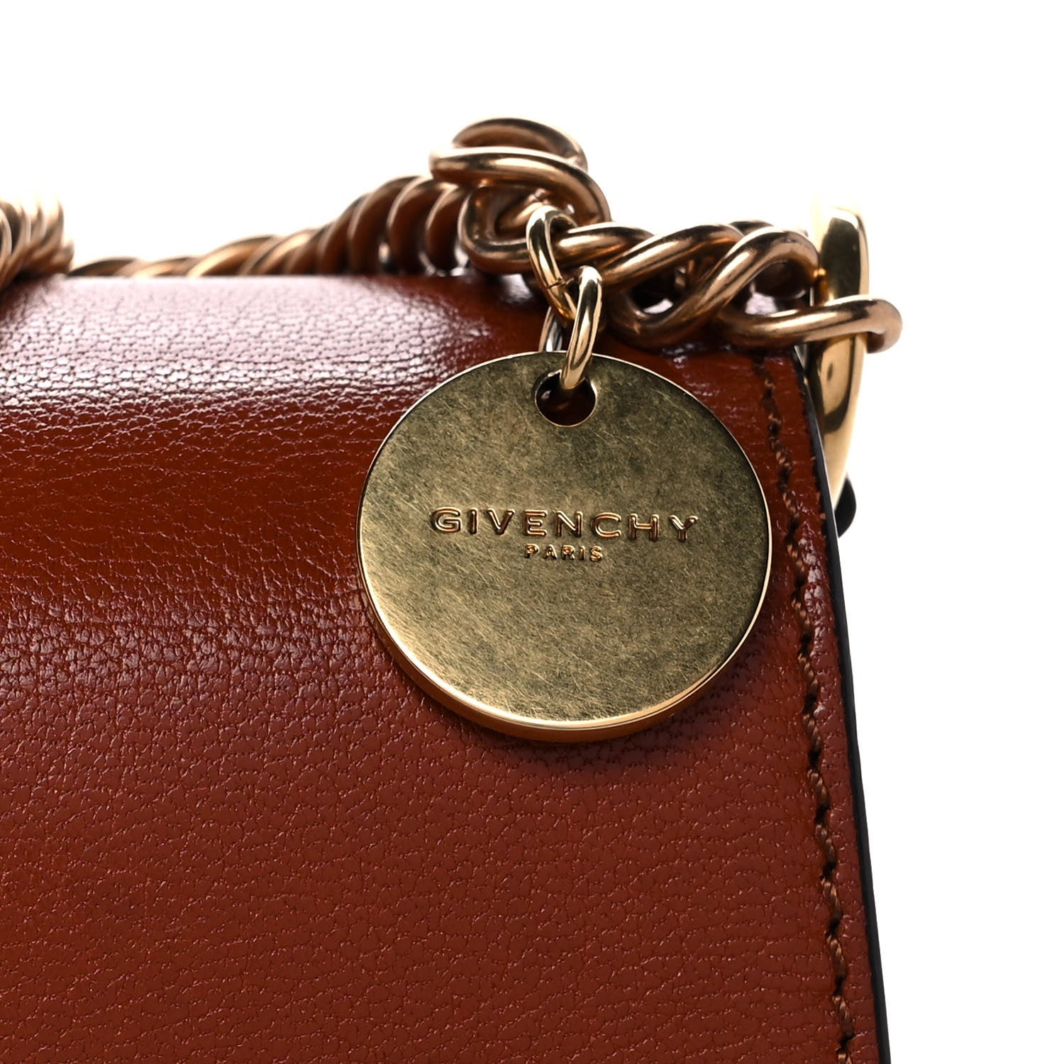 Givenchy Goatskin Suede Small GV3 Shoulder Bag Chestnut 10 of 10