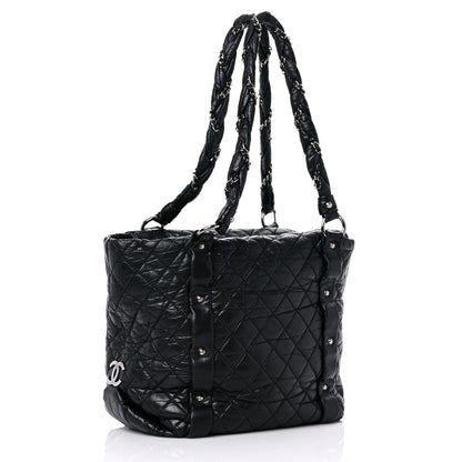 Chanel Distressed Lambskin Vintage Ligne Lady Braid Tote Black 3 of 16