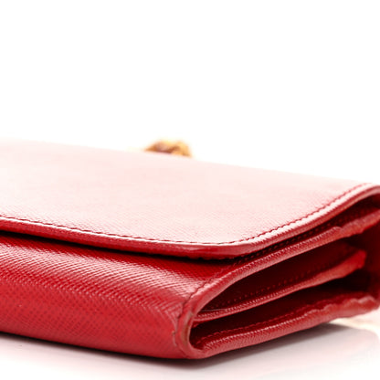 Prada Saffiano Wallet on Chain Fuoco 10 of 11