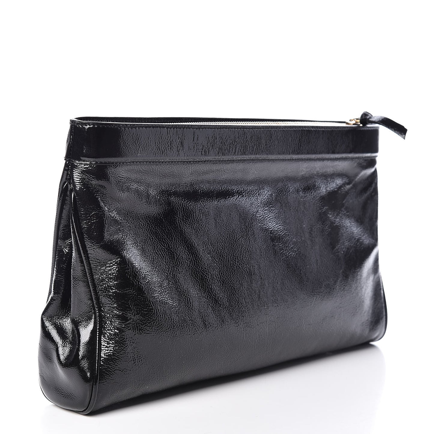 Patent Oversized Cocktail Clutch Black