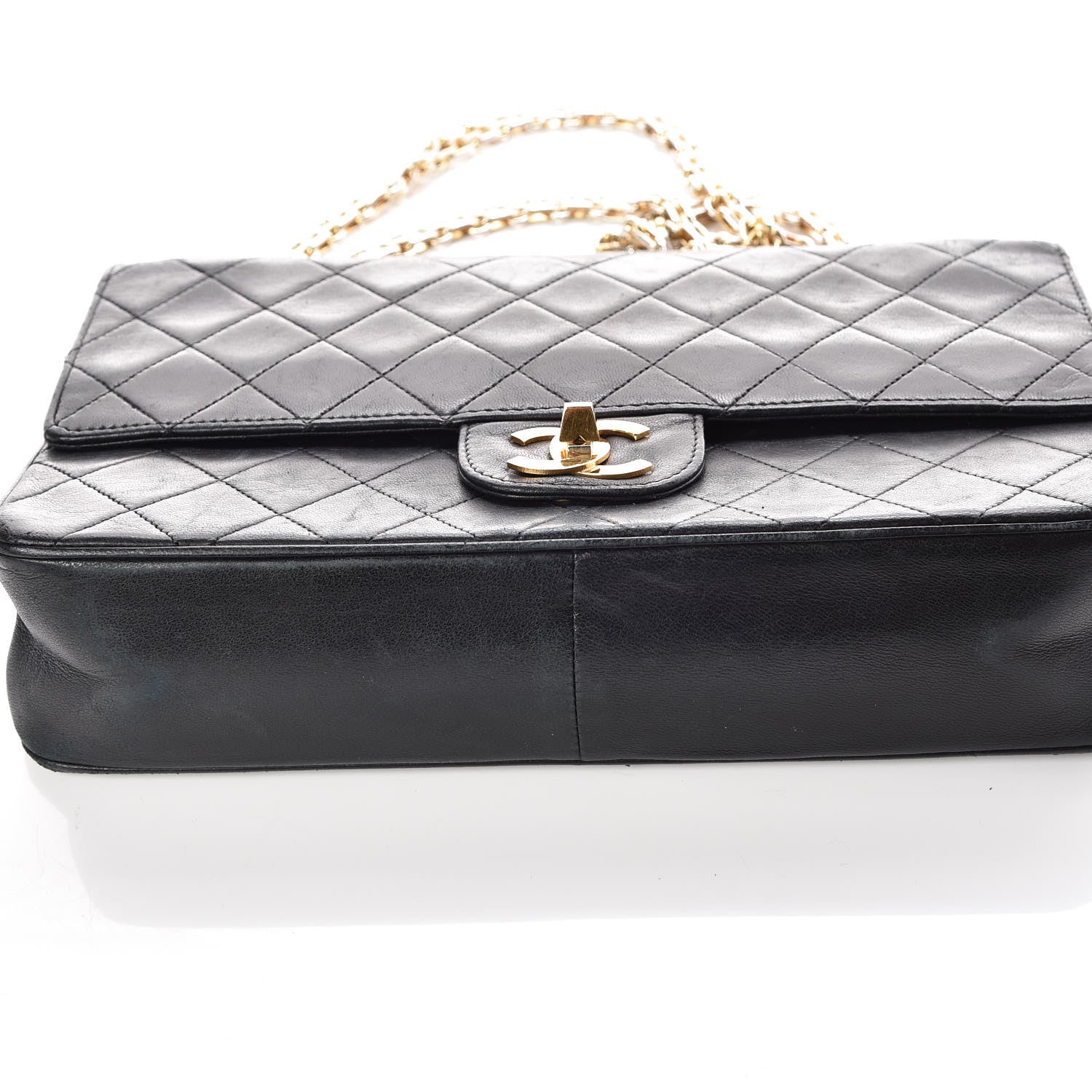 Chanel Lambskin Quilted Medium Double Flap Bijoux Chain Black 12 of 21