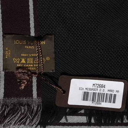 Louis Vuitton Wool Messager Damier Geant Scarf Black 5 of 5