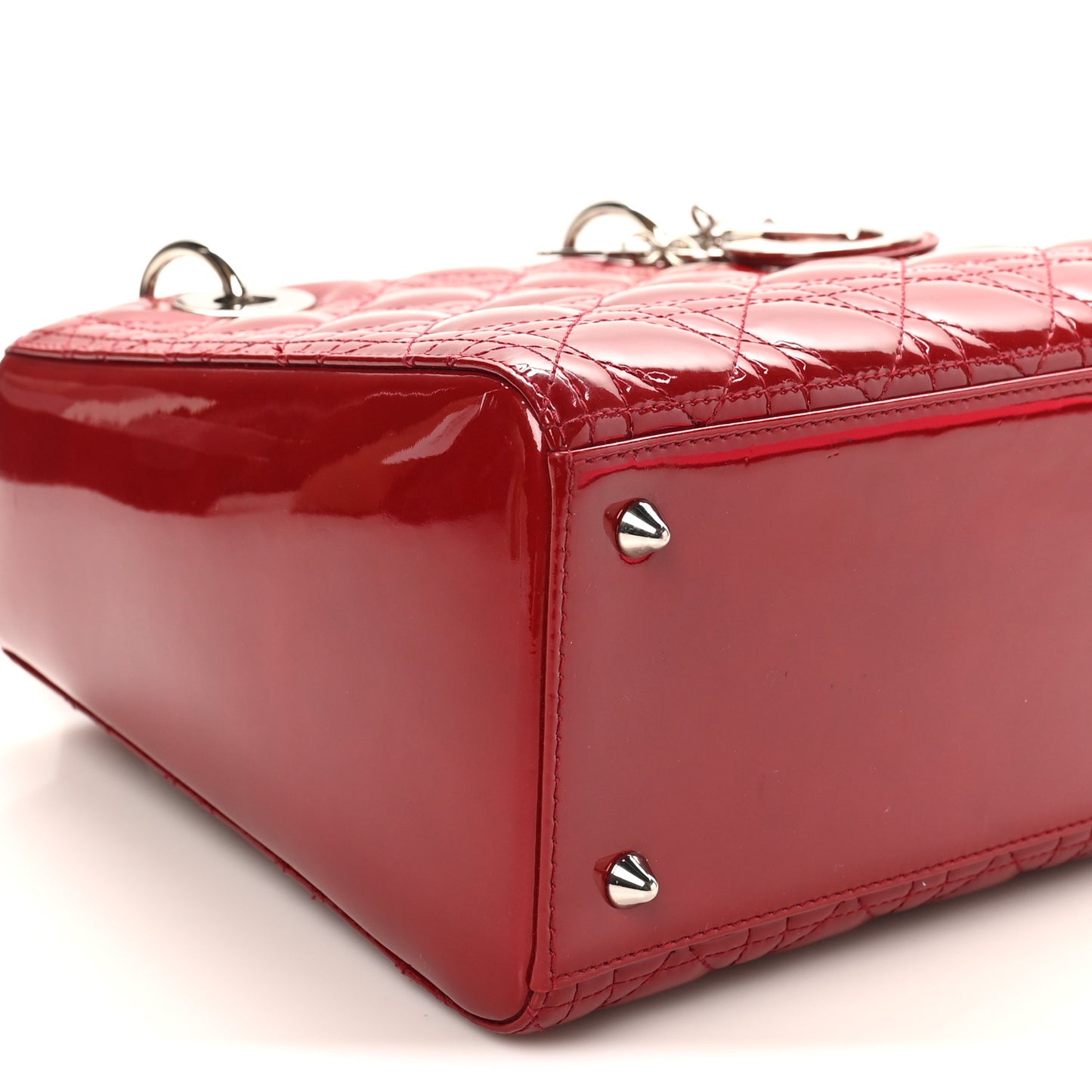 Patent Cannage Medium Lady Dior Red