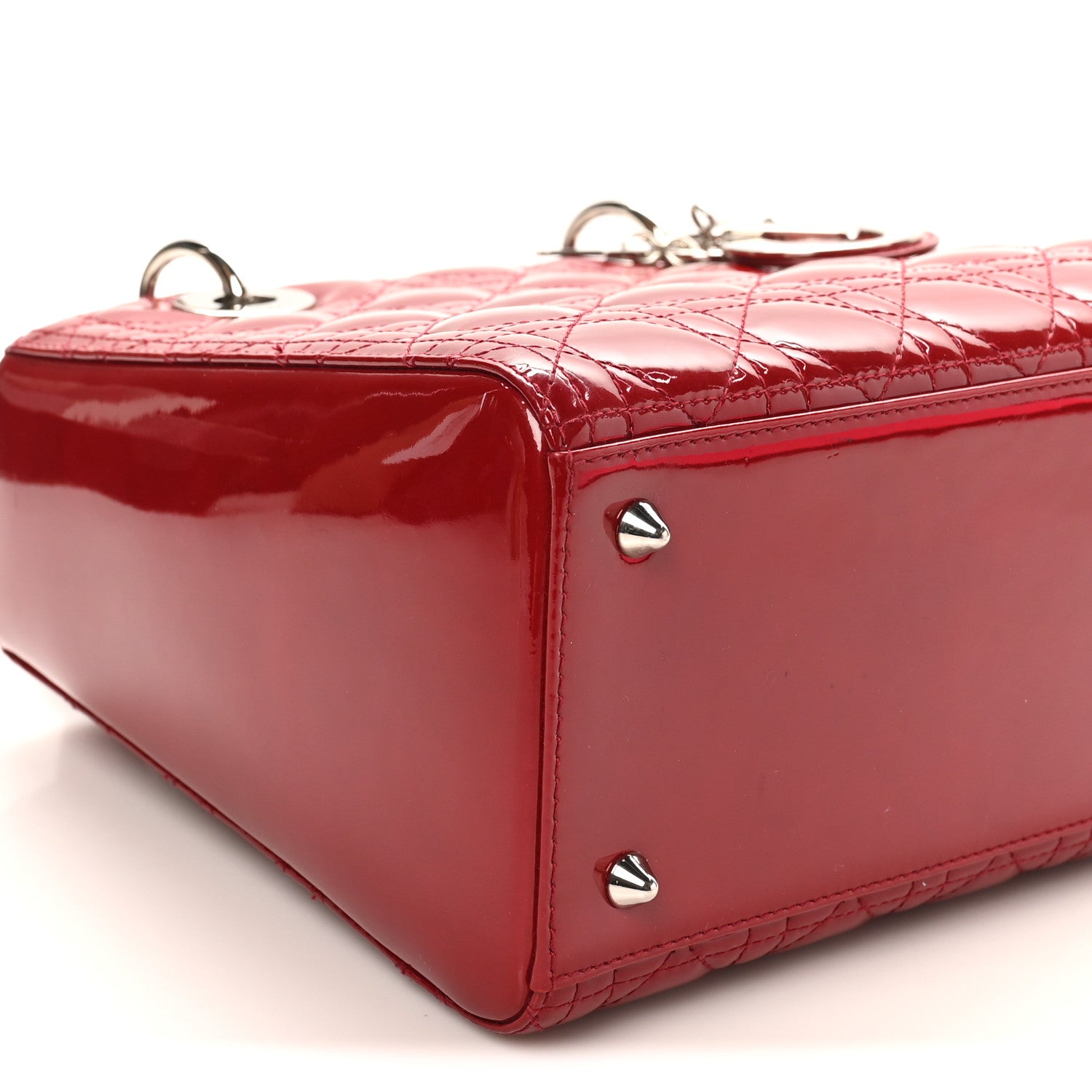 Christian Dior Patent Cannage Medium Lady Dior Red 7 of 8