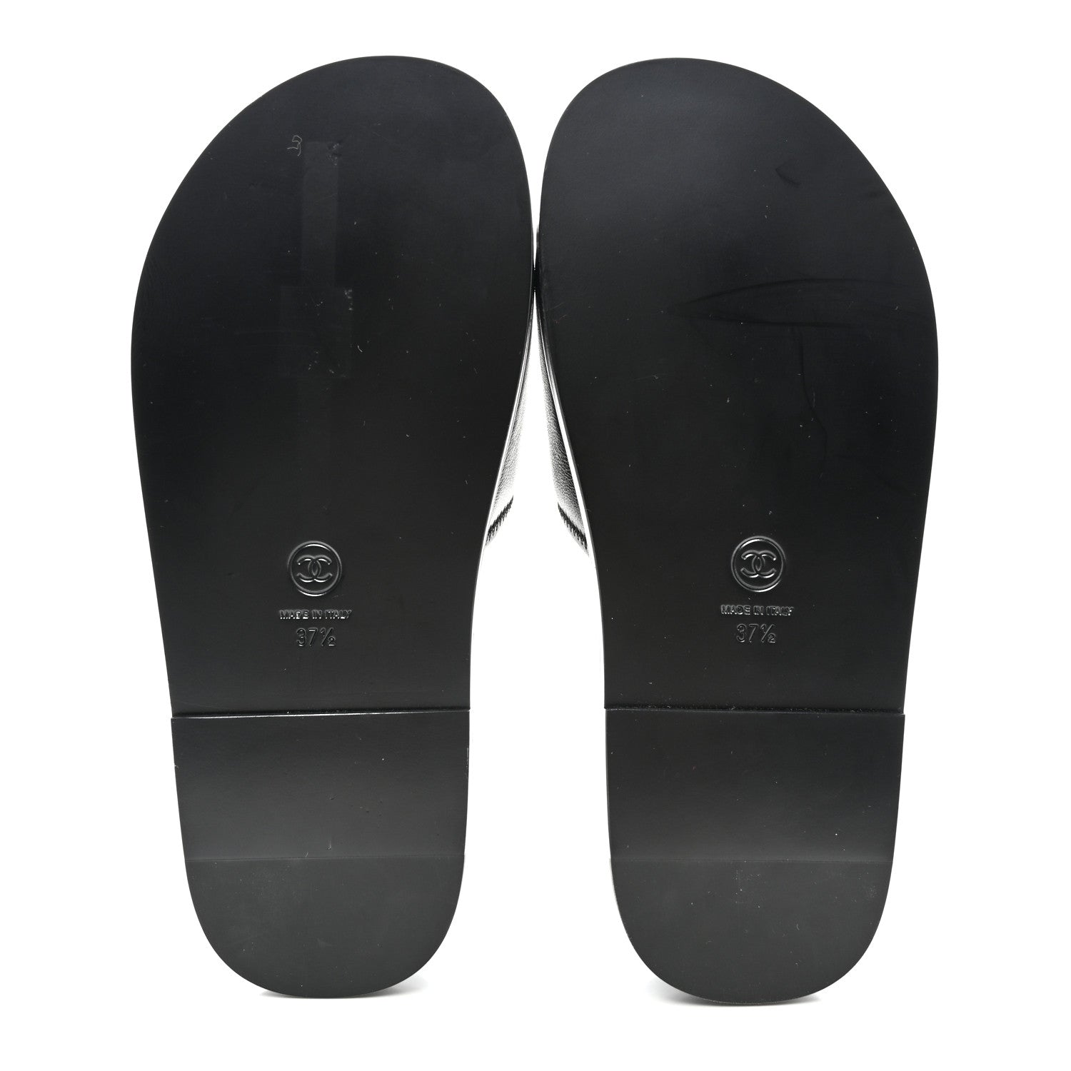 Chanel Lambskin Cha-Nel Mule Sandals 37.5 Black Multicolor 5 of 8
