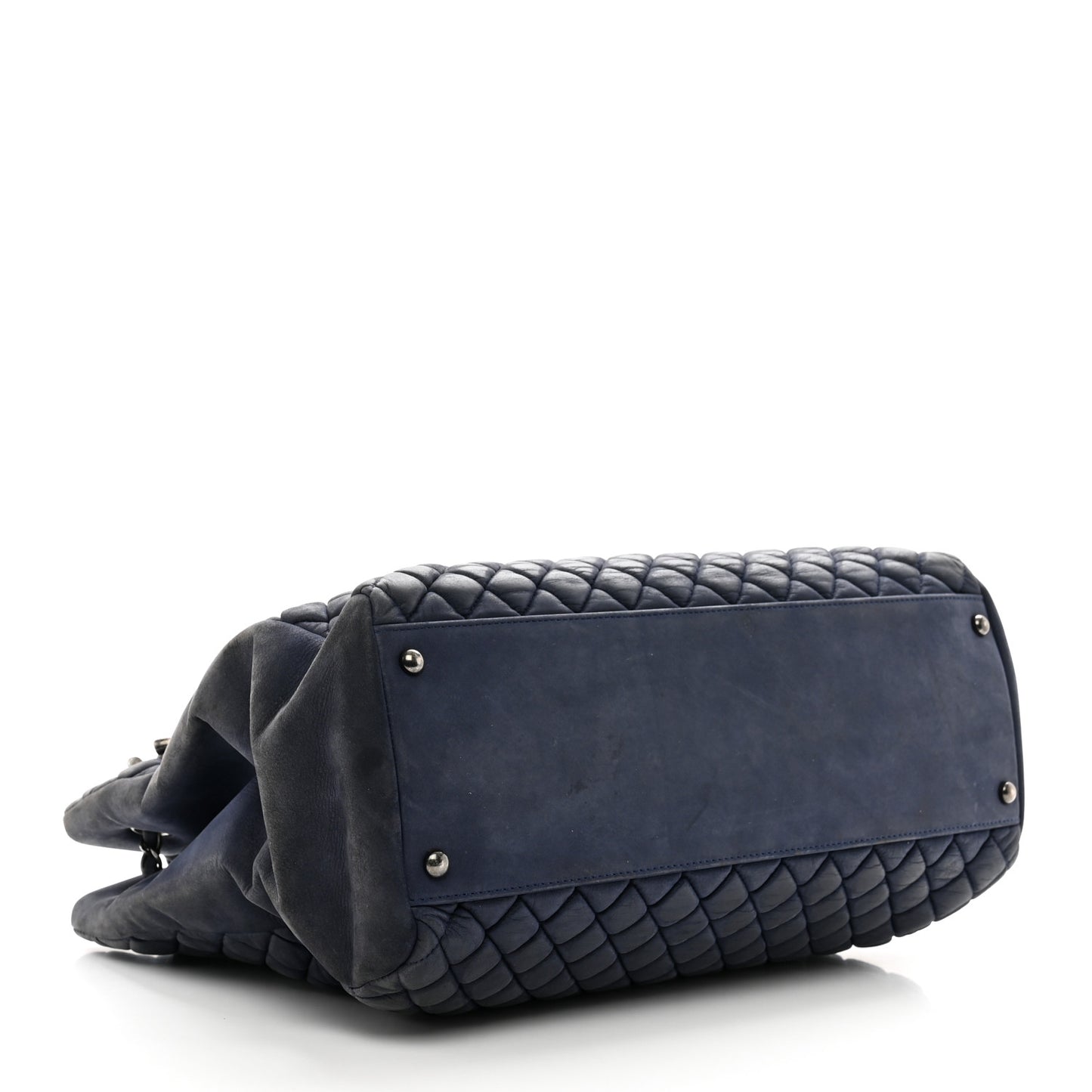 Lambskin Quilted New Bubble North South Tote Navy