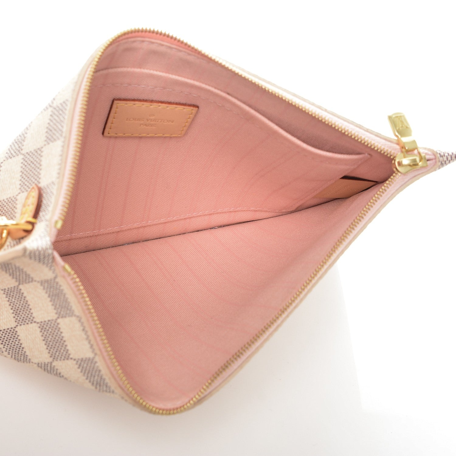 Louis Vuitton Damier Azur Neverfull MM GM Pochette Rose Ballerine 5 of 13