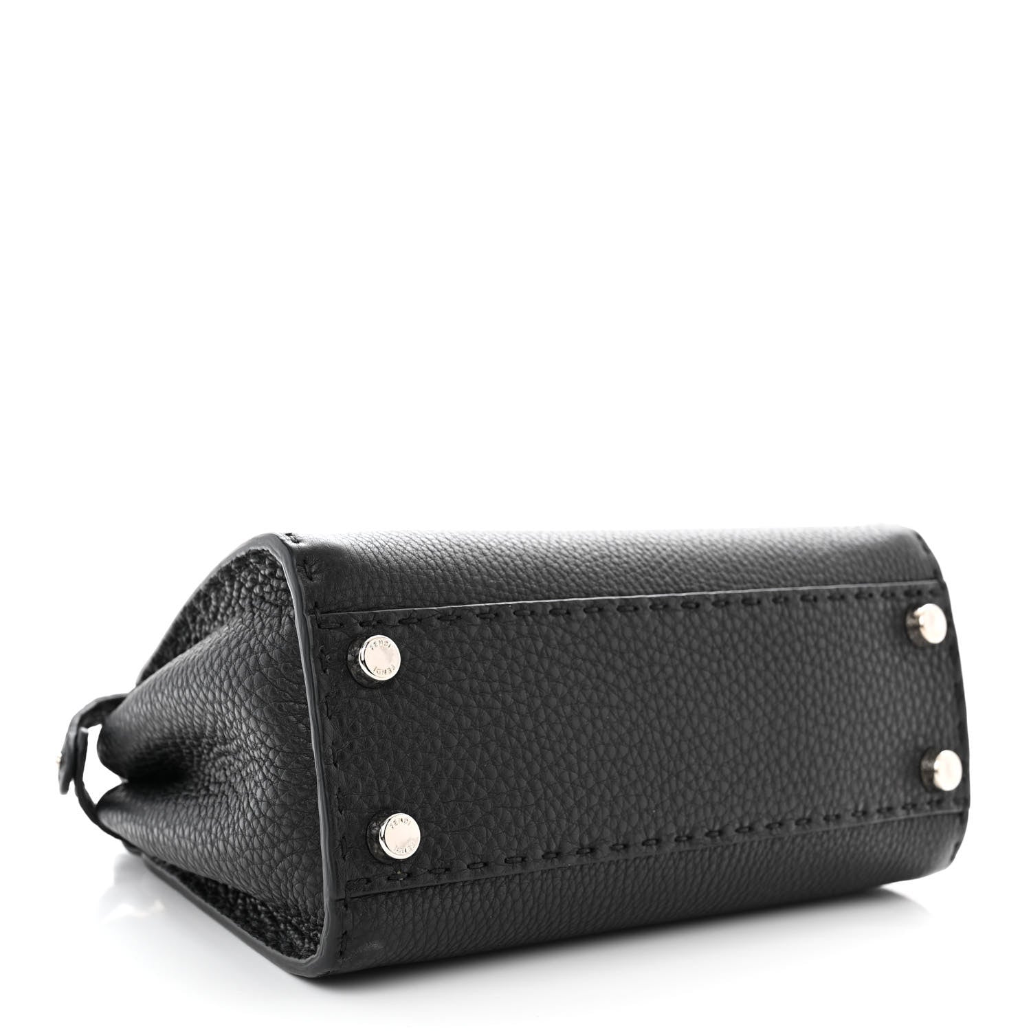 Fendi Cuoio Romano Selleria Bi-Color Mini Peekaboo Iconic Satchel Black Mou 4 of 11