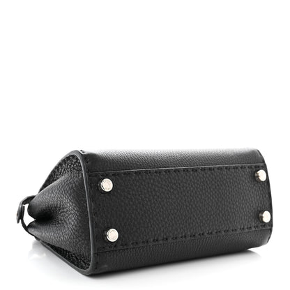 Fendi Cuoio Romano Selleria Bi-Color Mini Peekaboo Iconic Satchel Black Mou 4 of 11