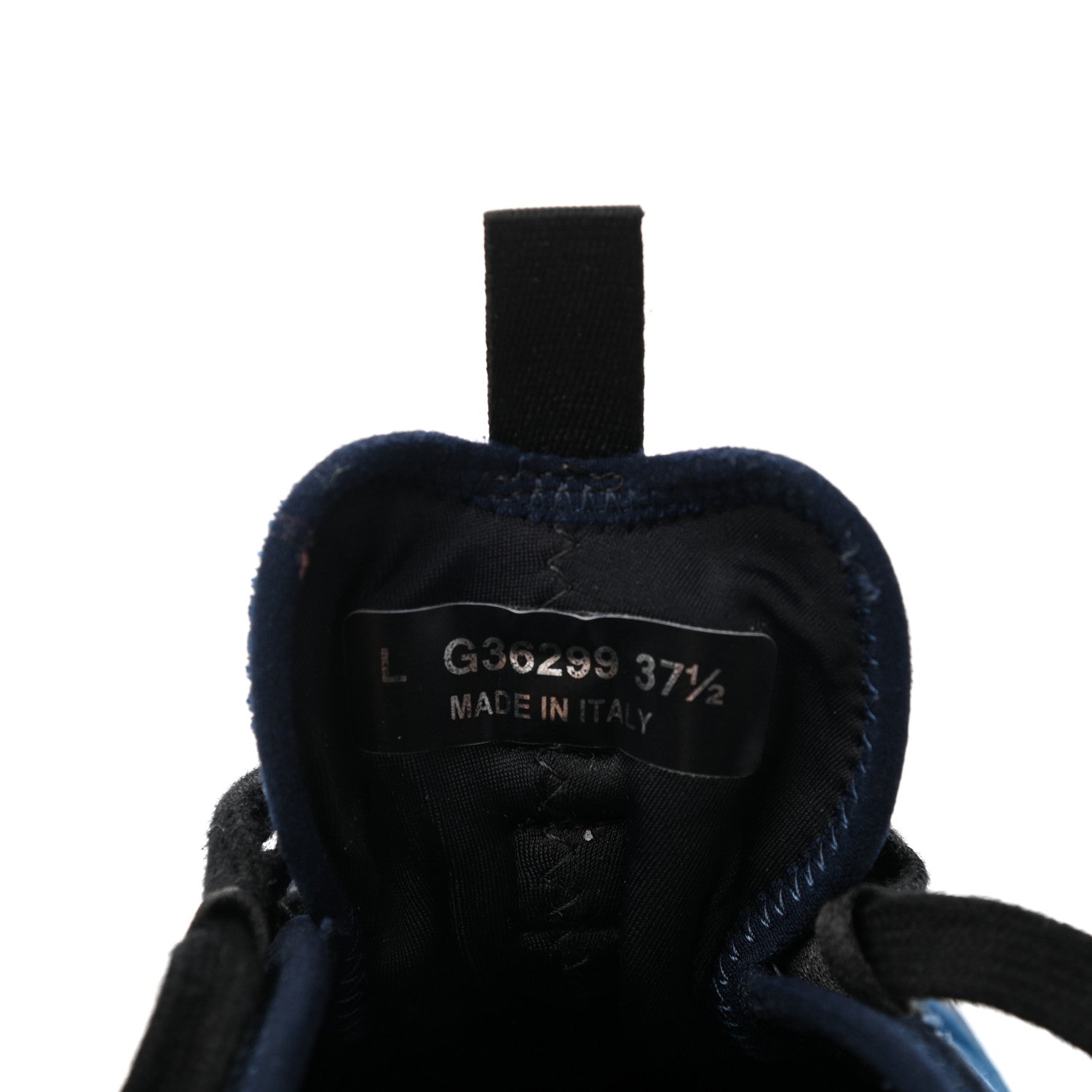 Chanel Suede Calfskin Velvet Grosgrain CC Sneakers 37.5 Navy Blue Black 8 of 9