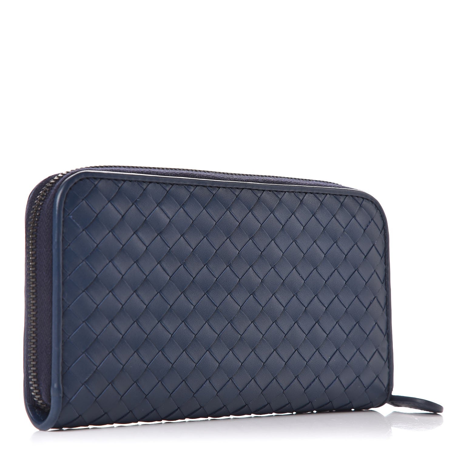 Bottega Veneta Nappa Intrecciato Zip Around Wallet Atlantic 3 of 9