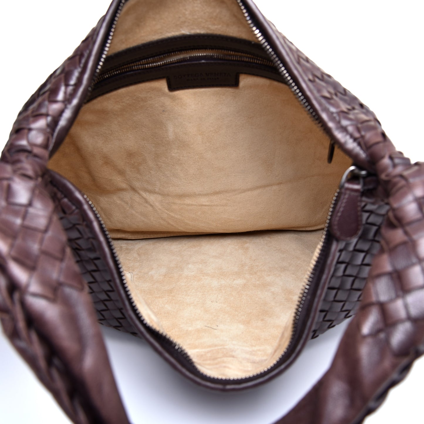 Nappa Intrecciato Large Veneta Hobo Ebano