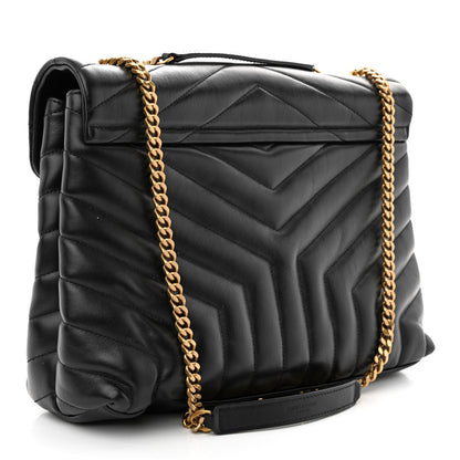Saint Laurent Calfskin Y Quilted Monogram Medium Loulou Chain Satchel Black 3 of 13