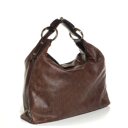 Gucci Guccissima Large Horsebit Chain Hobo Brown 3 of 9