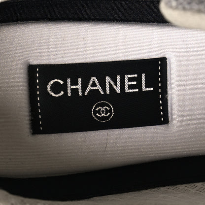 Chanel Mesh Suede Calfskin Grained Calfskin Mens CC Sneakers 45 Gray White 7 of 8