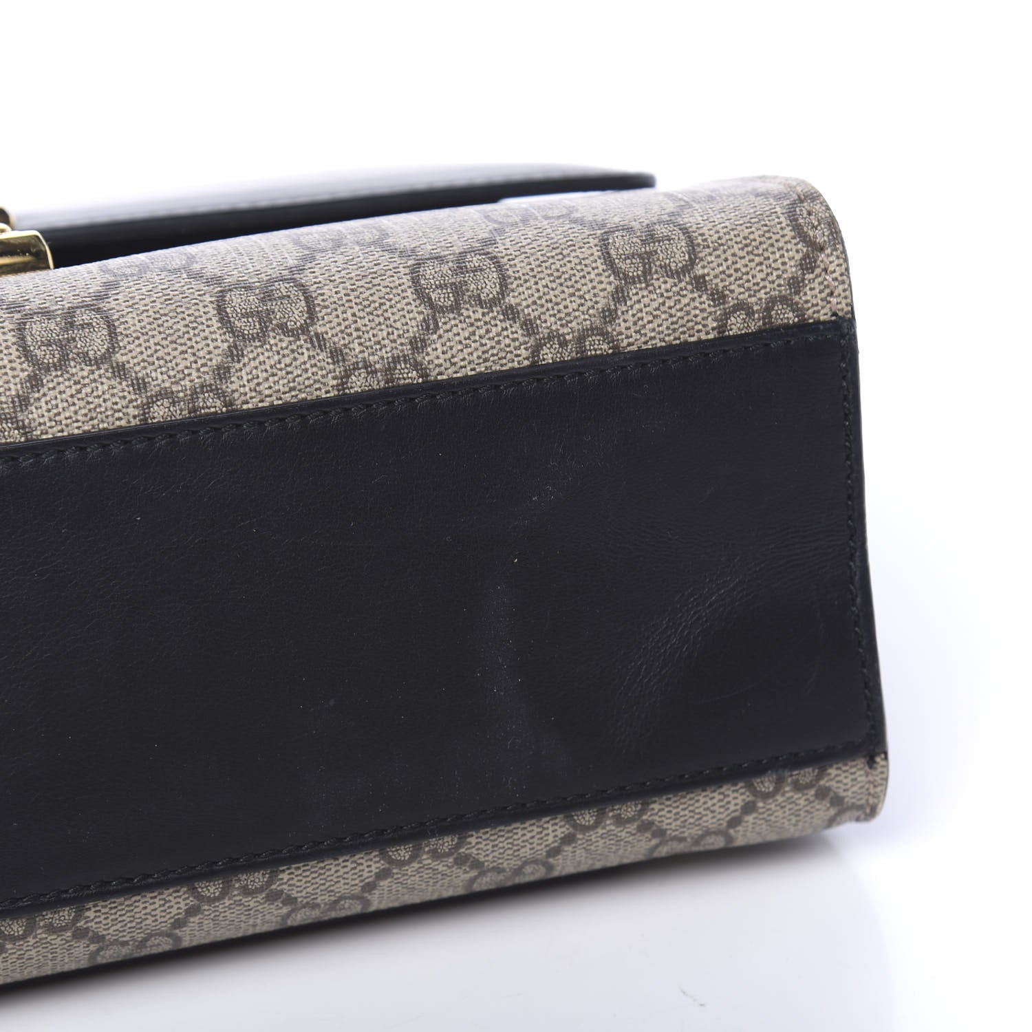 Gucci GG Supreme Monogram Calfskin Medium Padlock Shoulder Bag Beige Black Cuir 10 of 12