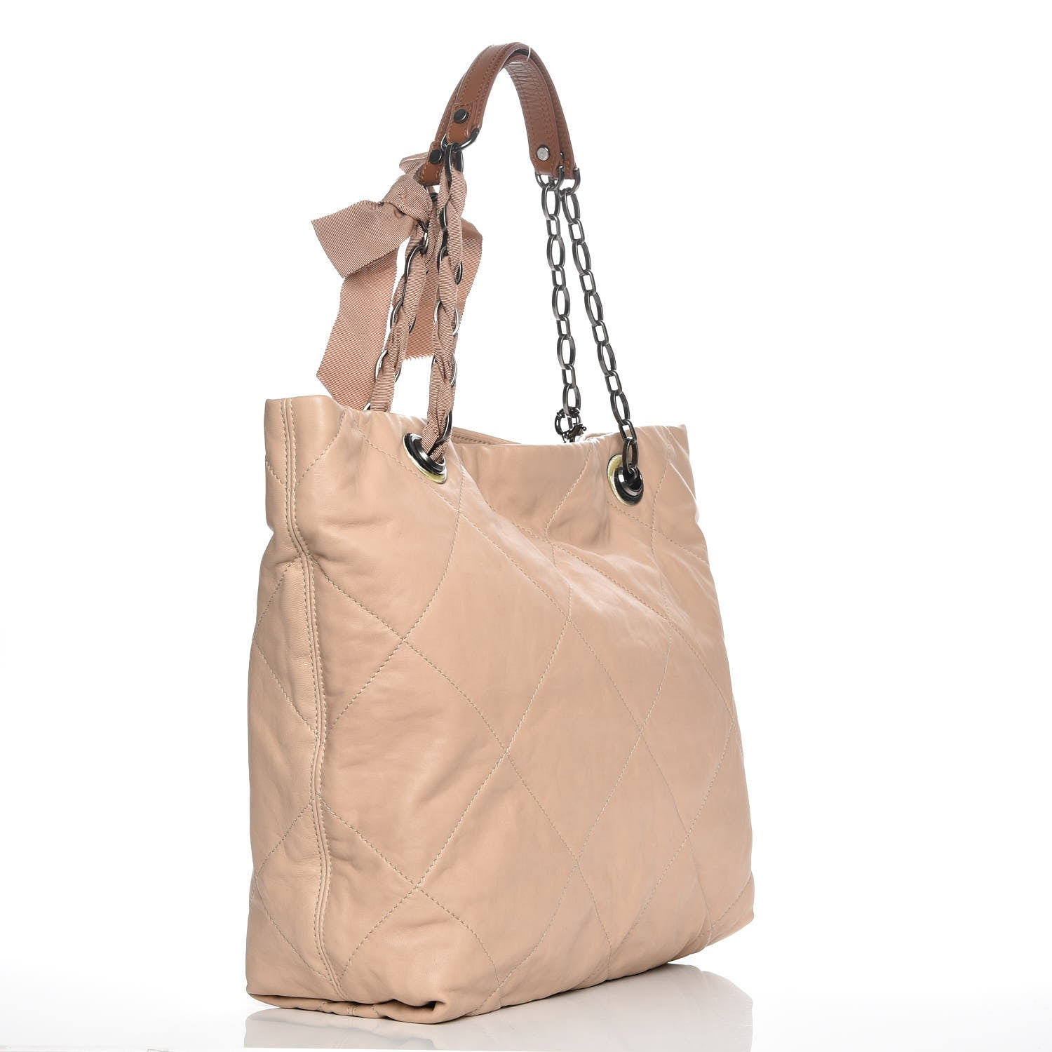 Lanvin Lambskin Quilted Large Amalia Tote Beige 3 of 7