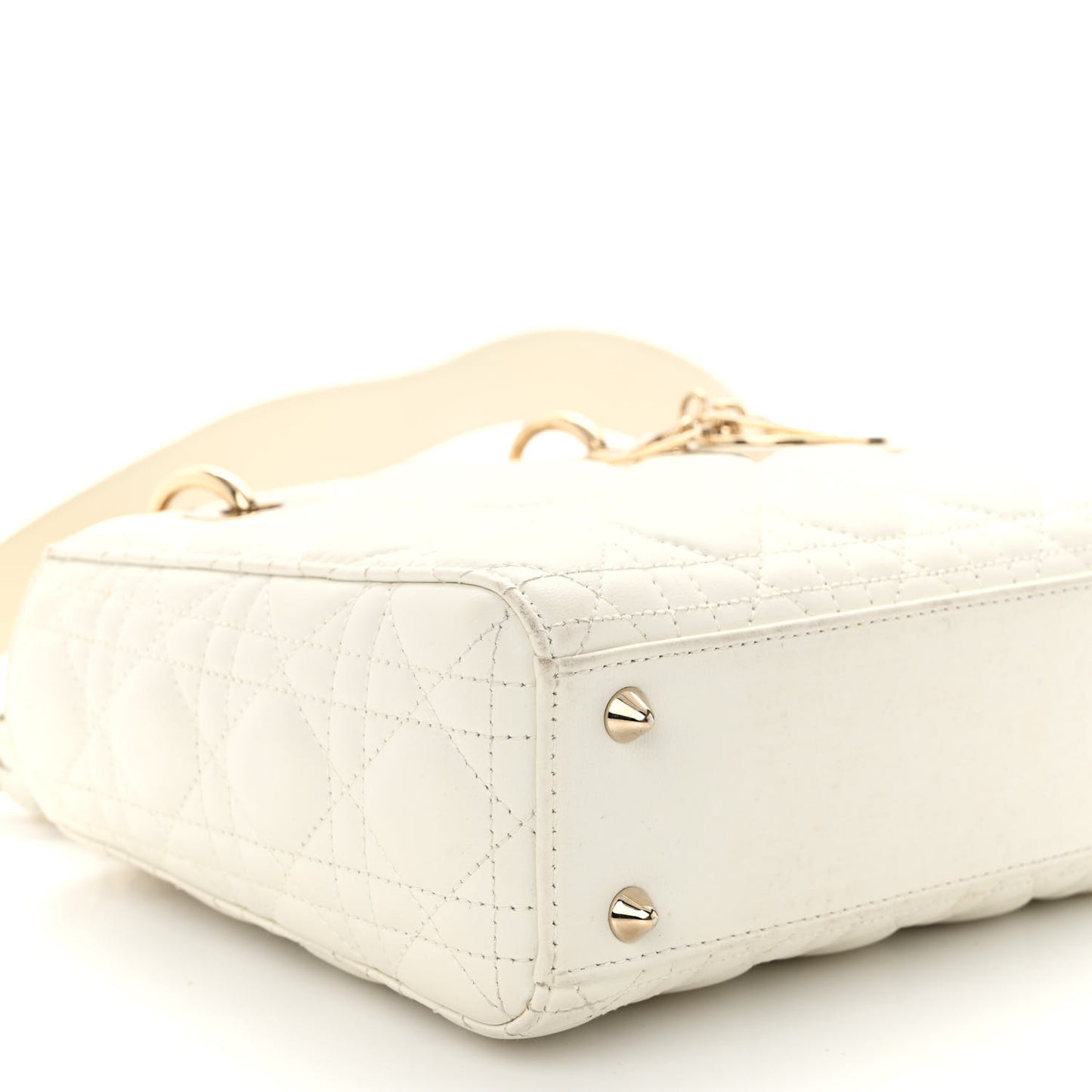 Lambskin Cannage Small My ABCDior Lady Dior White
