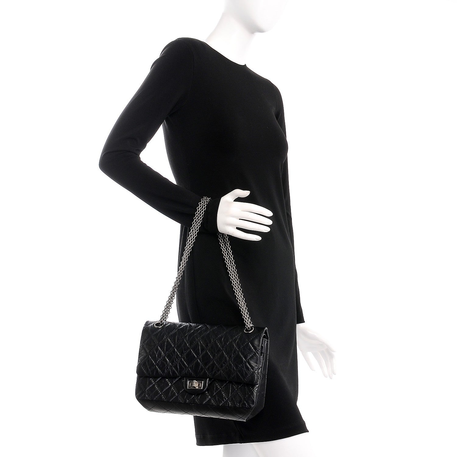 Chanel Aged Calfskin Quilted 2.55 Reissue 226 Flap Black 3 of 10