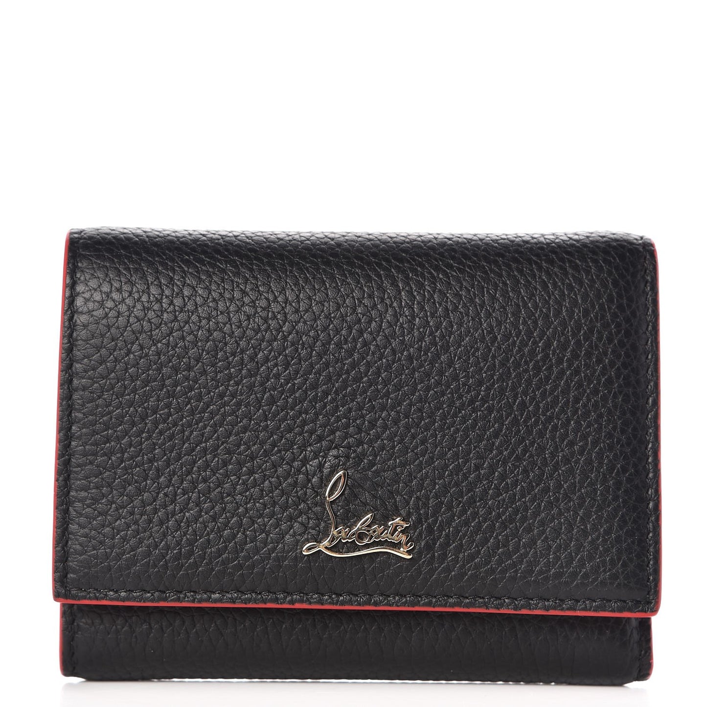 Calfskin Boudoir Mini Trifold Wallet Black