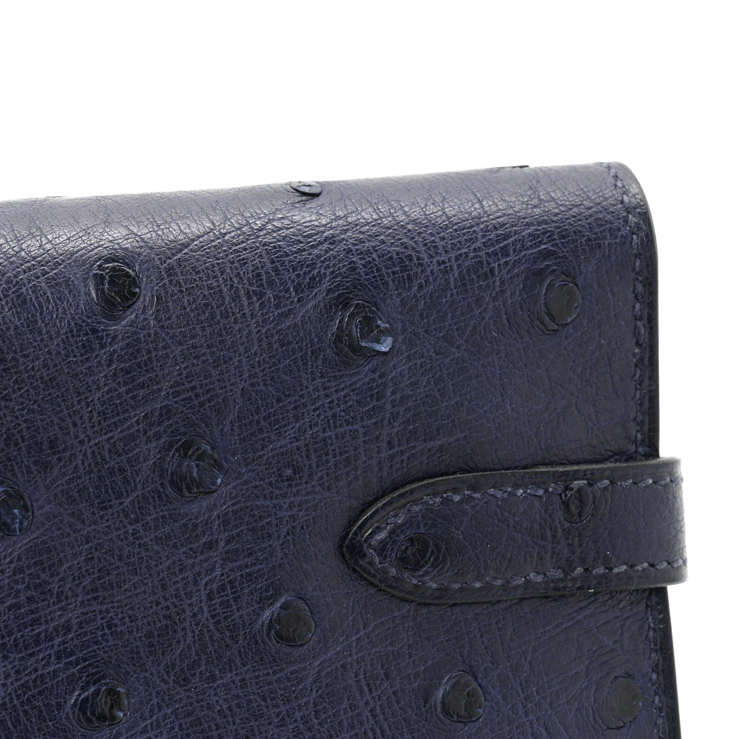 Hermes Ostrich Kelly Longue Wallet Bleu Iris 13 of 14