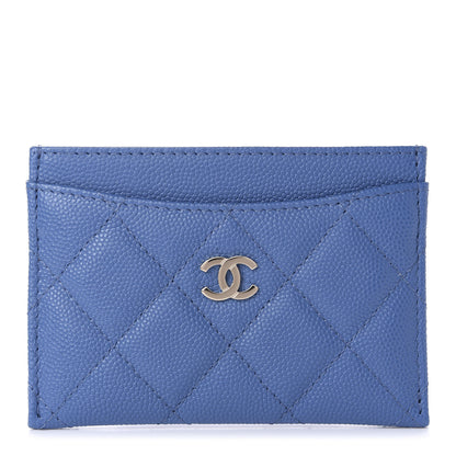 Chanel Caviar Quilted Card Holder Blue 1 of 11