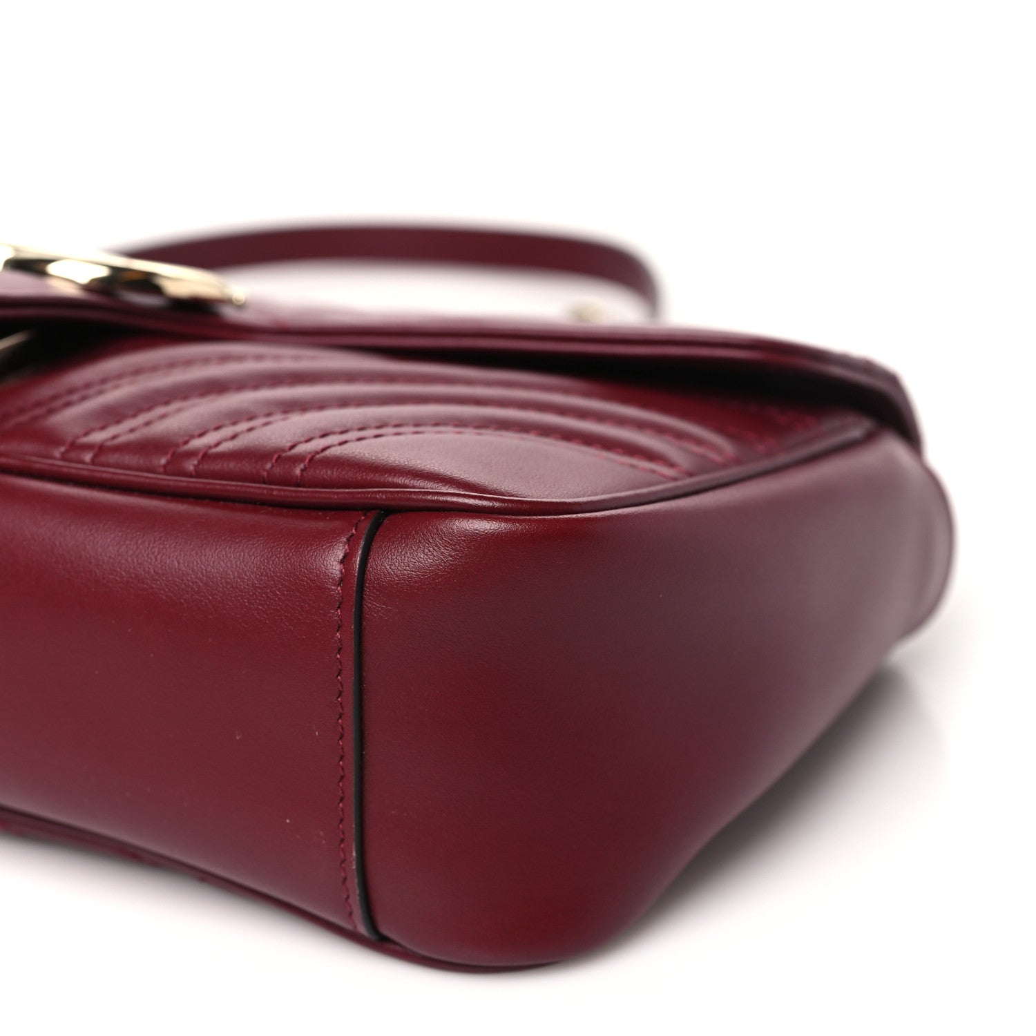 Gucci Calfskin Matelasse Medium GG Marmont Shoulder Bag Ancora Red 10 of 10