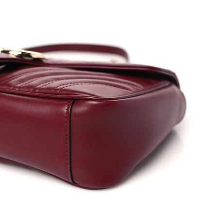 Gucci Calfskin Matelasse Medium GG Marmont Shoulder Bag Ancora Red 10 of 10