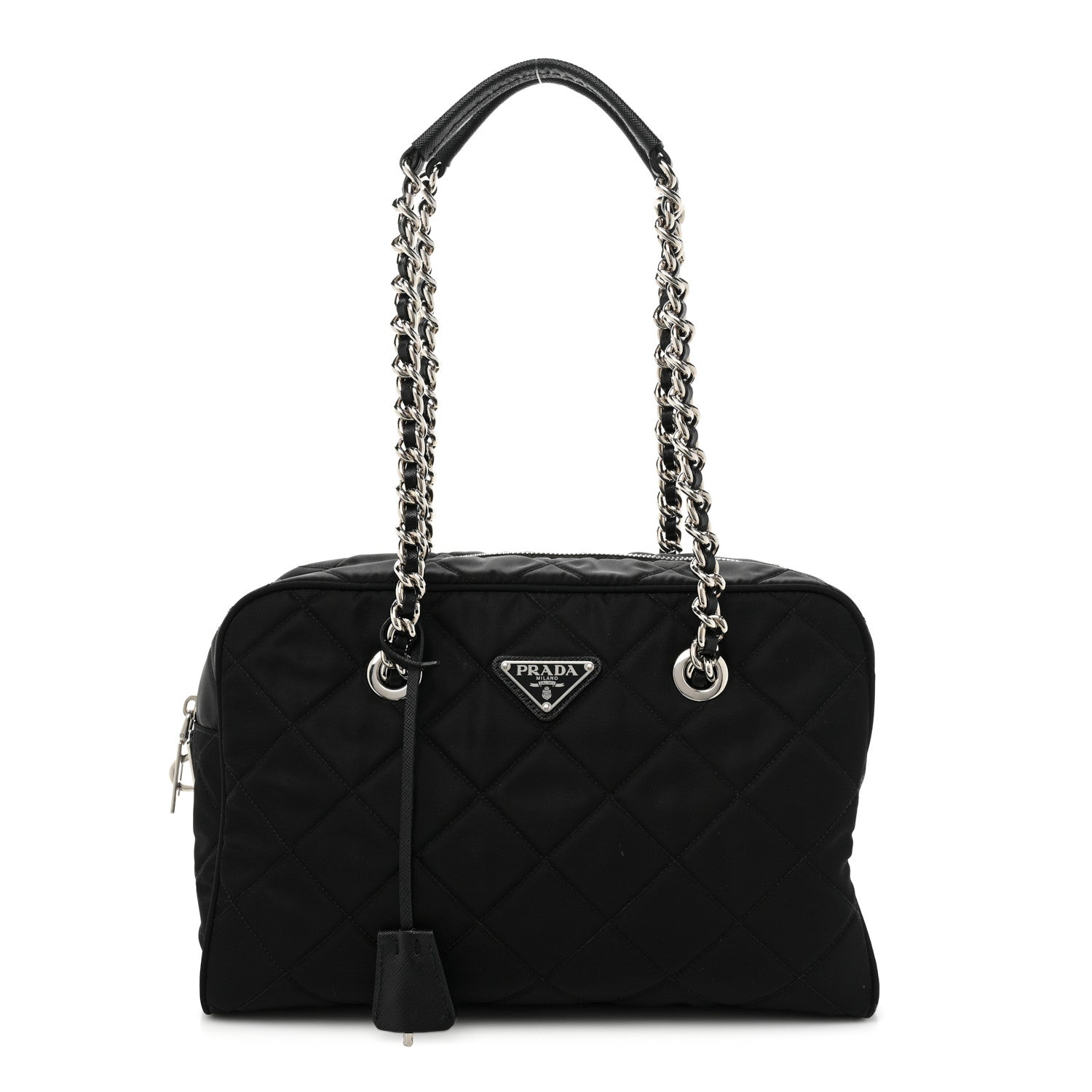 Prada Nylon Tessuto Impuntu Quilted Shoulder Bag Black 1 of 10