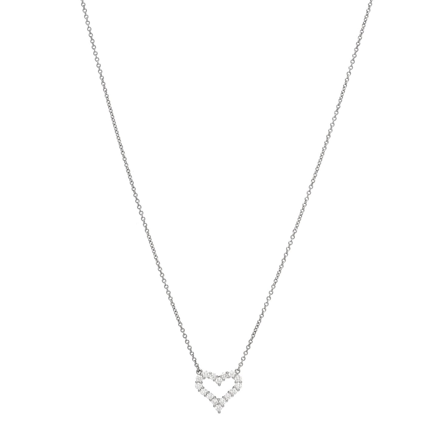 Platinum Diamond Mini Heart Pendant Necklace