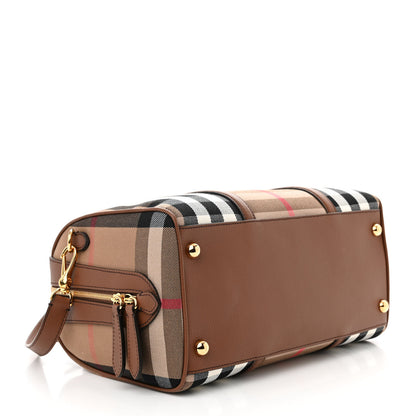 Burberry House Check Derby Calfskin Medium Alchester Bowling Bag Tan 4 of 9