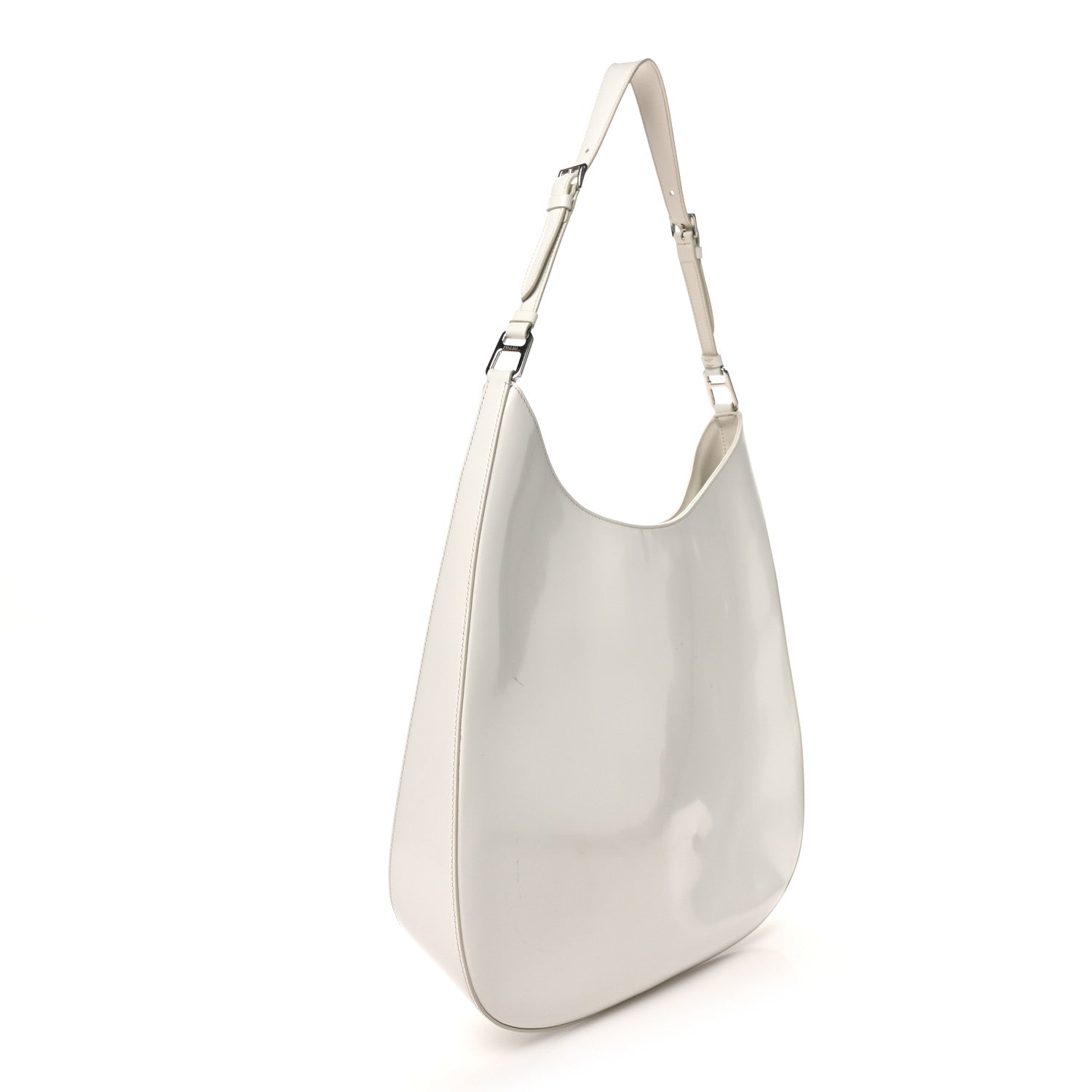 Prada Spazzolato Maxi Cleo Adjustable Strap Shoulder Bag White 2 of 9