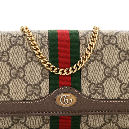 Gucci GG Supreme Monogram Web Ophidia Wallet On Chain Brown 8 of 11