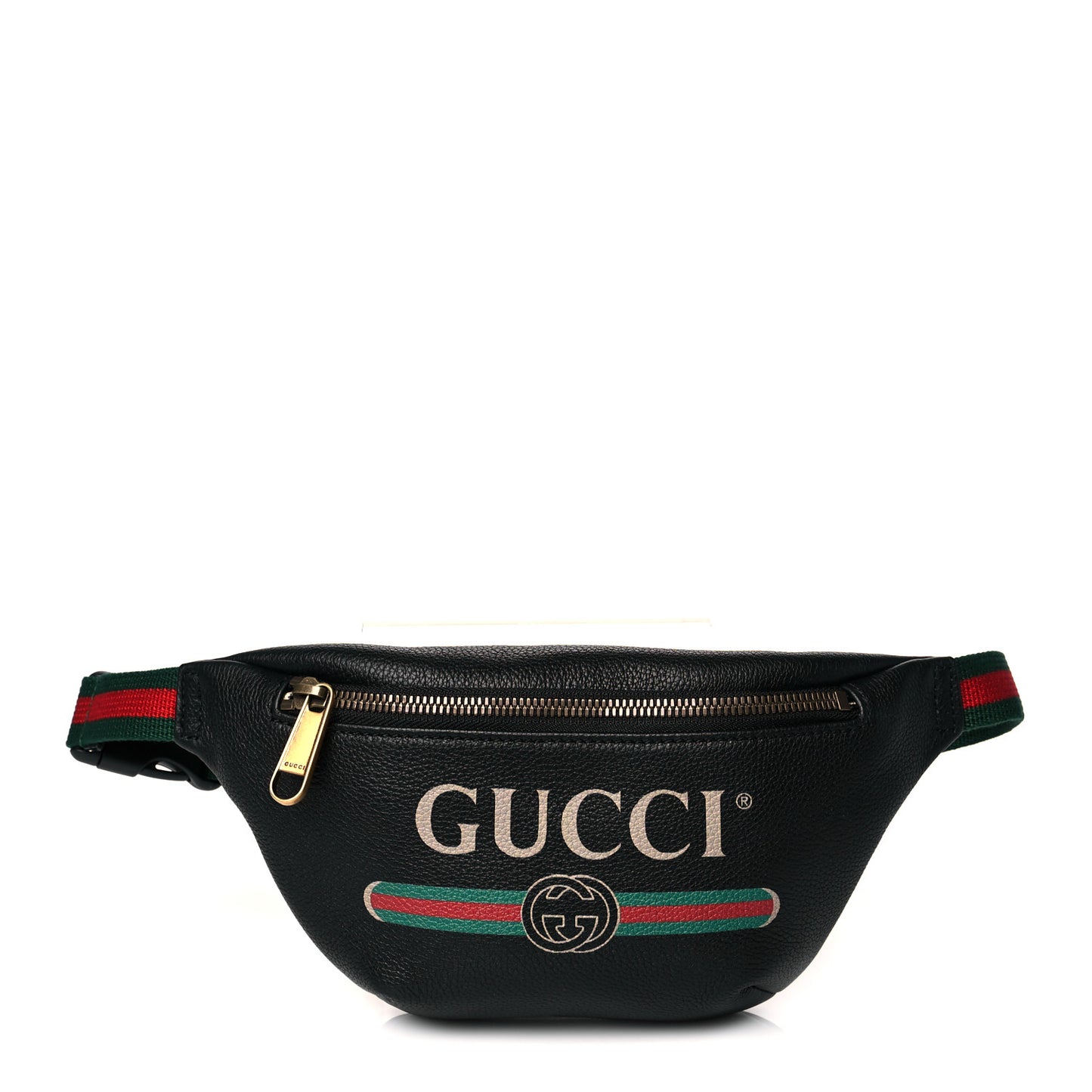 Grained Calfskin Small Logo Belt Bag Black