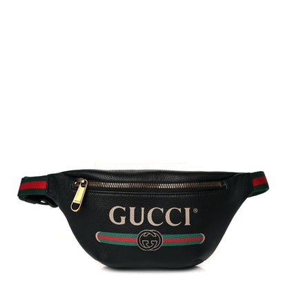 Gucci Grained Calfskin Small Logo Belt Bag Black 1 of 10