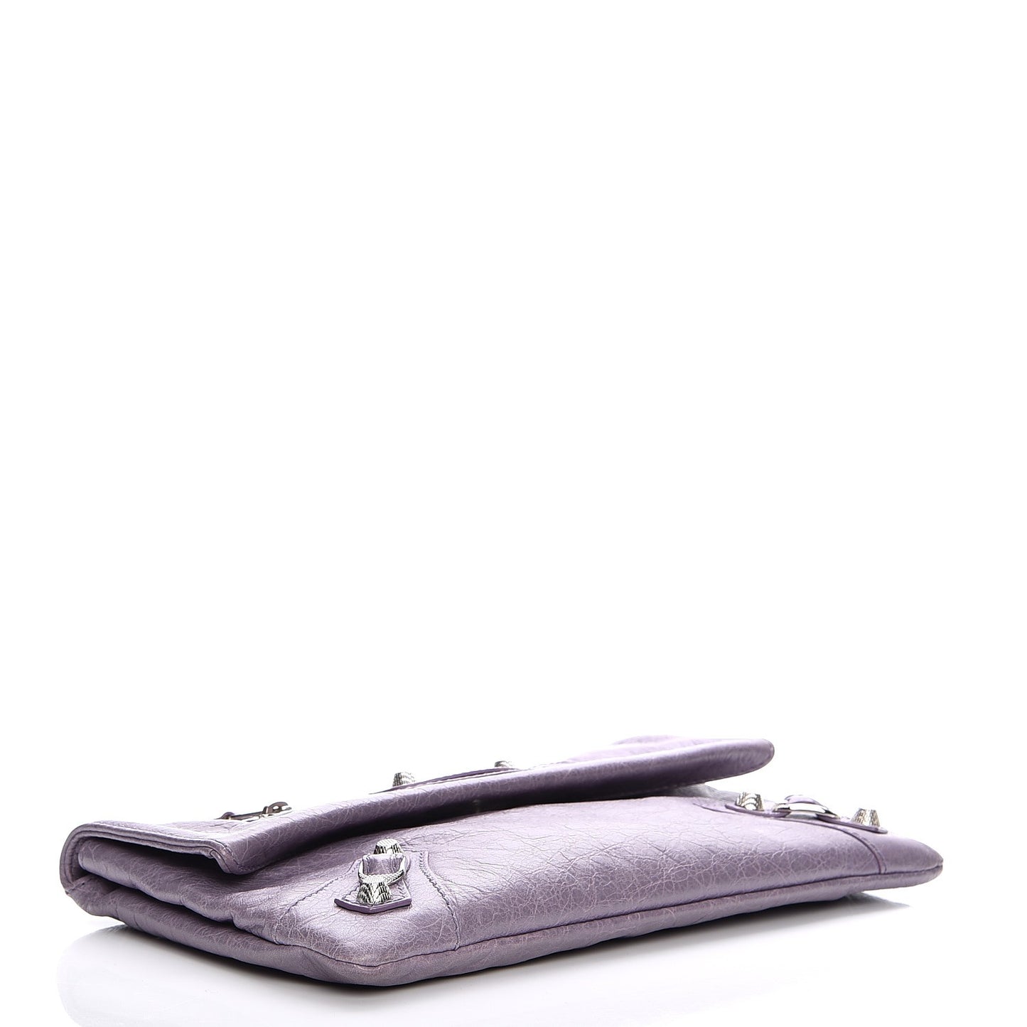 Agneau Giant 12 Silver Hardware Envelope Clutch Glycine