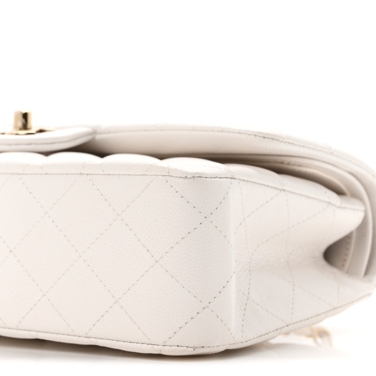 Chanel Caviar Quilted Medium Double Flap White 10 of 10