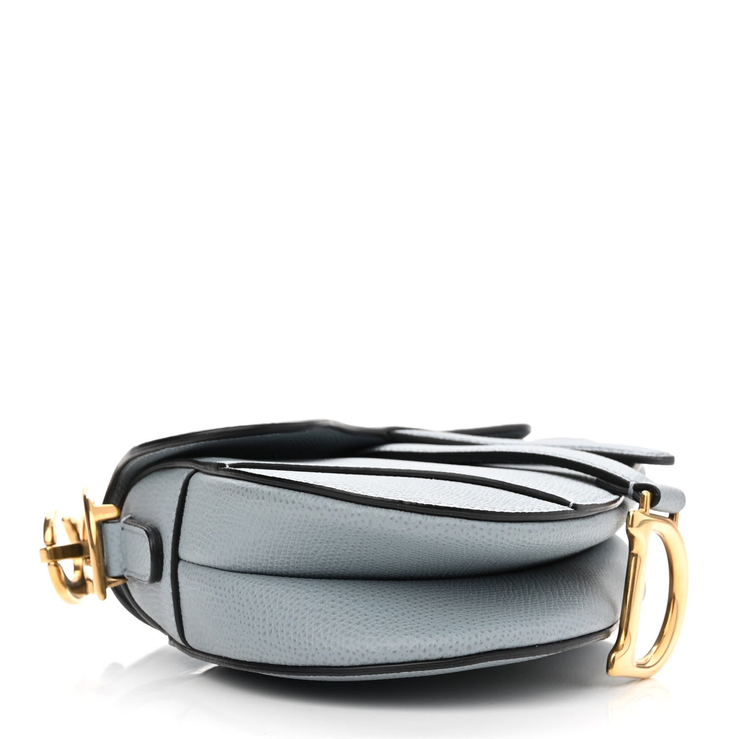 Christian Dior Grained Calfskin Mini Saddle Bag Sky Blue 4 of 11