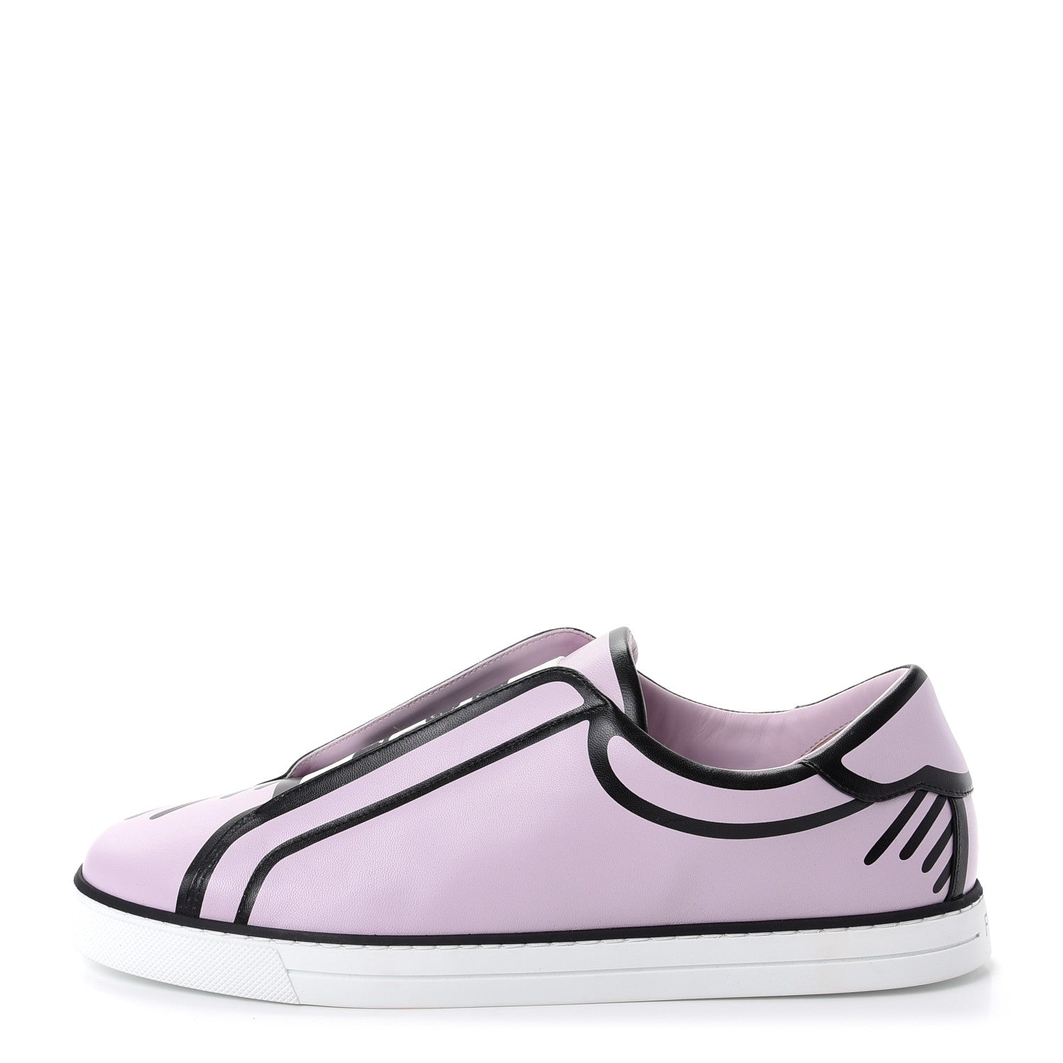 Fendi X JOSHUA VIDES Nappa Rockoclick Slip On Sneakers 41 Pink Xiloph White Black 1 of 10