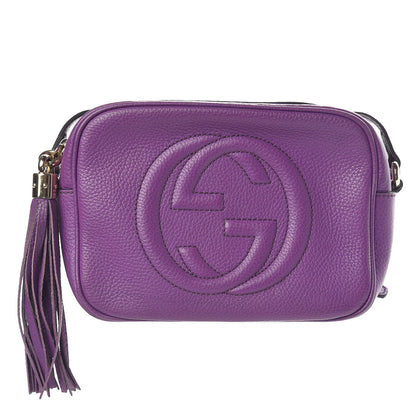 Gucci Pebbled Calfskin Small Soho Disco Bag Shine Purple 1 of 12