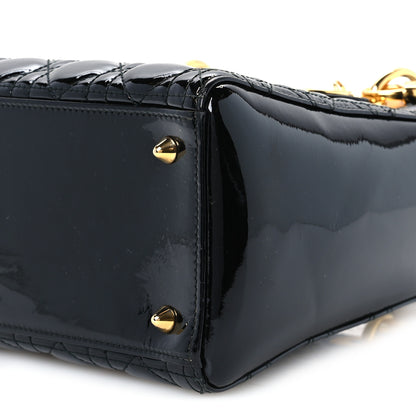 Christian Dior Patent Cannage Medium Lady Dior Black 9 of 9