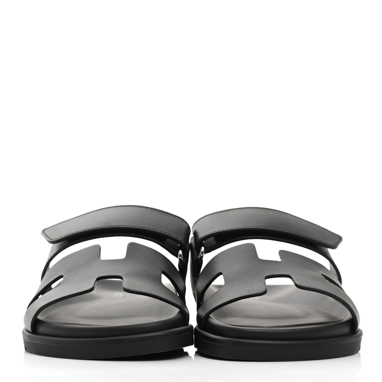 Hermes Calfskin Womens Chypre Sandals 35 Black 2 of 8