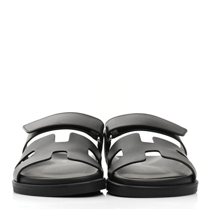 Hermes Calfskin Womens Chypre Sandals 35 Black 2 of 8