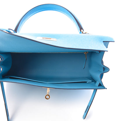 Hermes Epsom Kelly Sellier 28 Bleu Du Nord 7 of 39