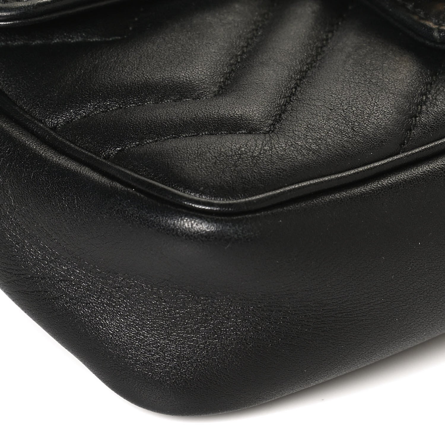 Gucci Calfskin Matelasse Super Mini GG Marmont Shoulder Bag Black 12 of 12